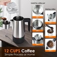 thumbnail image 5 of HOMOKUS Electric Coffee Percolator 12 CUPS Percolator Coffee Pot,800W Percolator Coffee Maker Stainless Steel with Clear Knob Cool-touch Handle,Coffee Pot Percolator Auto Keep Warm Function, 5 of 5