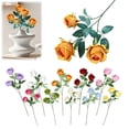 thumbnail image 2 of Clearance Artificial flowers under $1,Three Headed Rose Artificial Flower For Wedding Arrangements Hotel Home Decor Rose Head Flower, 2 of 9