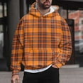 thumbnail image 2 of BJUTIR Mens Sweatshirts And Hoodies Male Autumn And Winter Street Leisure Travel Outdoor Sports Plaid Print Slim Fit Hooded Long Sleeve Sweater Top With Pocket, 2 of 4
