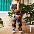 thumbnail image 4 of Overall Cotton-Linen Jumpsuit For Women With Pockets Loose Fit Spaghetti Strap Wide Leg Casual Plus Size Rompers For Women, 4 of 5