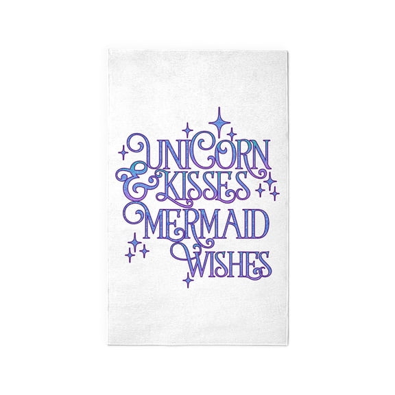 CafePress - UNICORN KISSES And MERMAID WISHES - 3'x5' Decorative Area Rug, Fabric Throw Rug