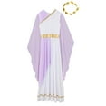 thumbnail image 6 of Sxiwei Womens Greek Toga Costume Grecian Toga Dress Roman Empress Costume Ancient Rome Dress Lavender 3XL, 6 of 8