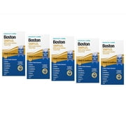 5 Pack - Boston® SIMPLUS Multi-Action Solution Travel Kit and Lens Case - from Bausch + Lomb, 1 fl oz (30 mL), Contact Lens Case Included