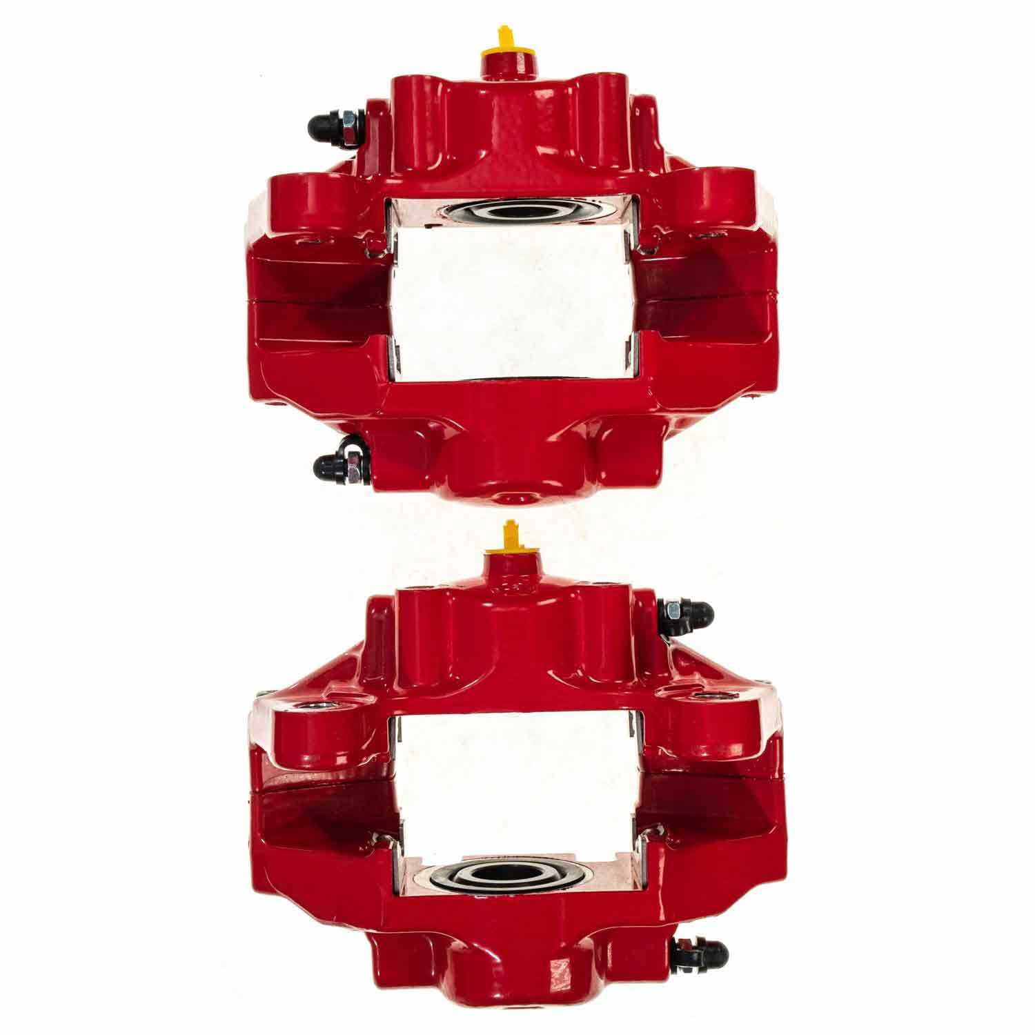 PowerStop S6264 Powder Coated Brake Caliper Pair - Rear Red