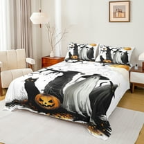 Manfei Mystic Western Witch Bed Sheets, Gothic Halloween Pumpkin King Sheets, Teens Kids Child Sheet Set, Ultra Soft Home Decor, 4 Pieces