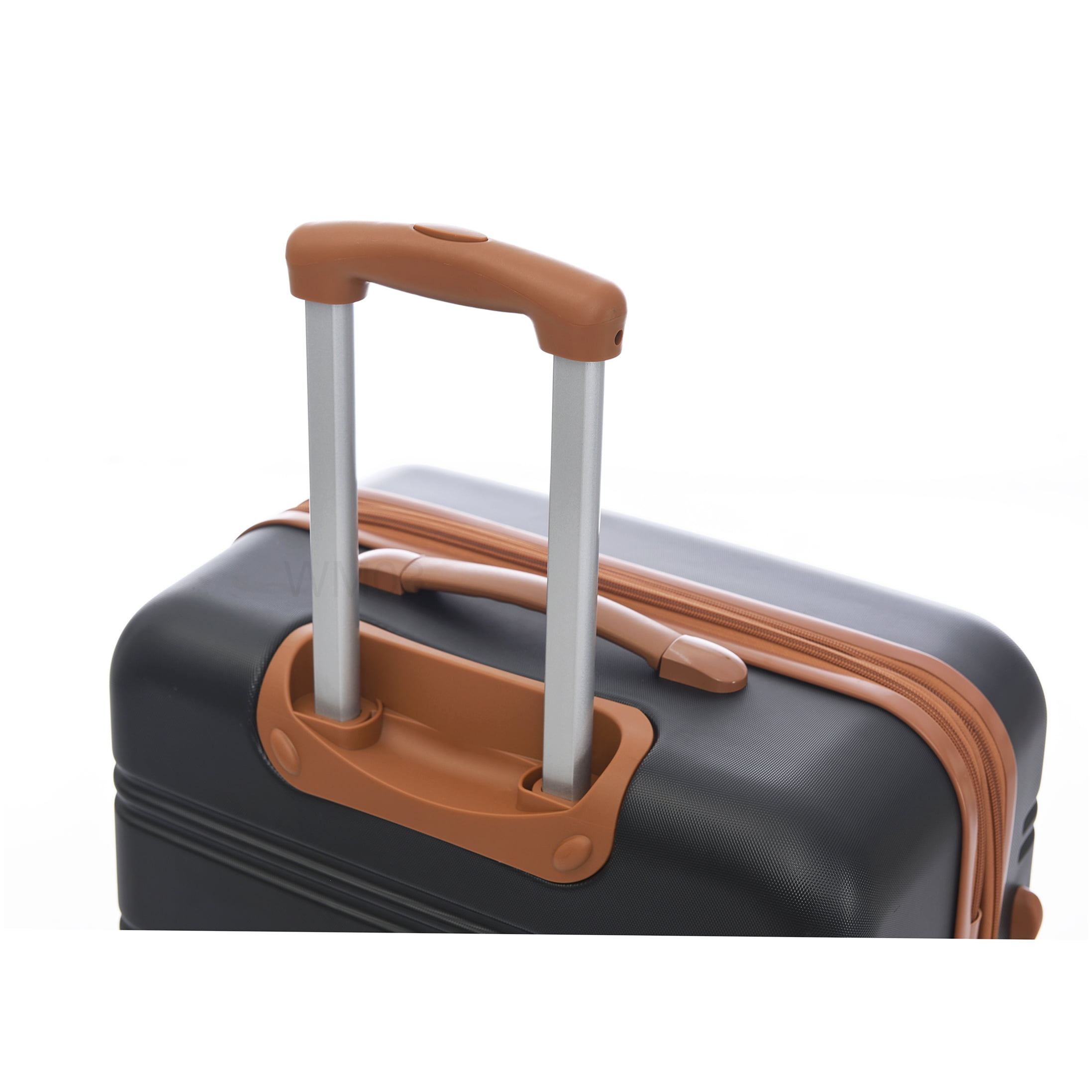 Lightweight ABS Hardshell Suitcase Set with TSA Lock, 20" & 28" Expandable Spinner Luggage in Black/Brown