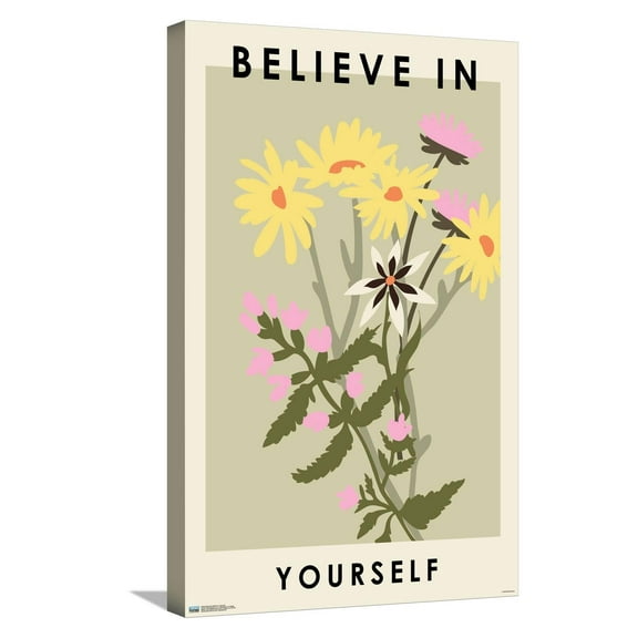 Botanical Believe In Yourself Canvas Wall Poster, 14.725" x 22.375"