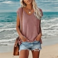 thumbnail image 6 of Loose Fit Summer Tank Top Women's Basic V Neck Breathable Cotton Blouse Casual Solid Color Tops for Office or Daily, 6 of 15