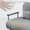 thumbnail image 6 of Accent Chairs, Folding sofa chair grey, Blue,Gray Fabric Accent Chairs,Fabric+Metal Leather Accent Chairs, Furniture Primary Living Space Chairs & Accent Seating Folding sofa chair grey, 6 of 8