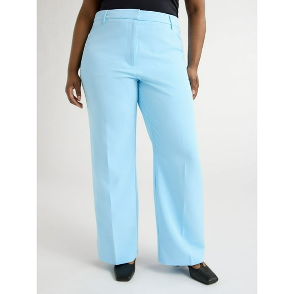 Scoop Women's and Women’s Plus Crepe High Rise Bootcut Suit Pants, Sizes 2-8
