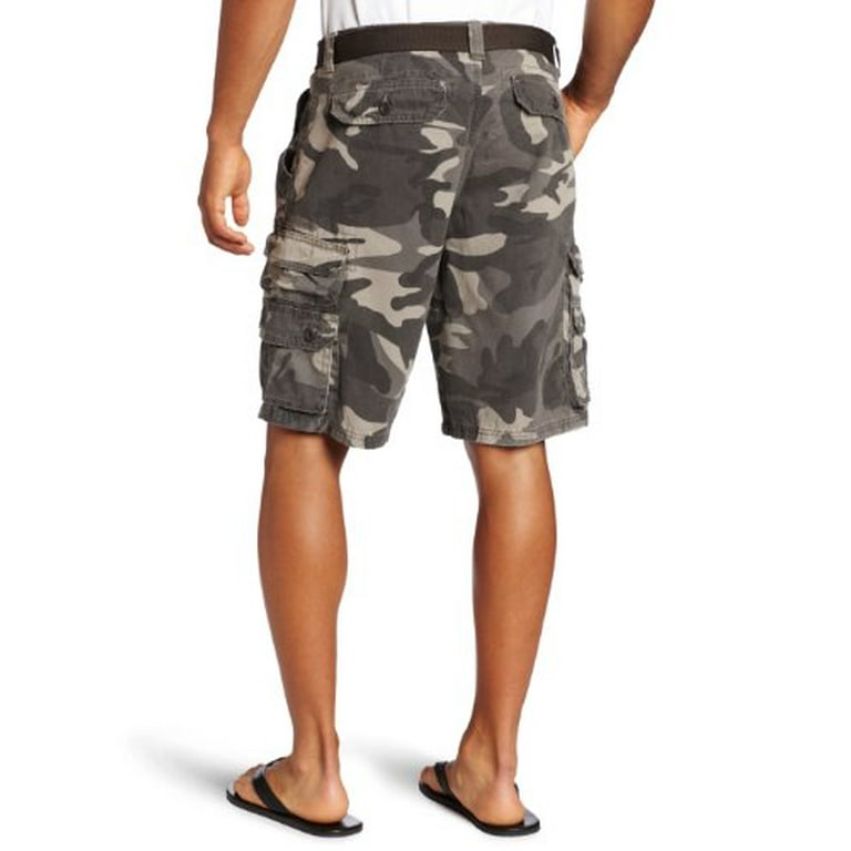 Lee Men's Dungarees Belted Wyoming Cargo Short, Ash Camo, 36