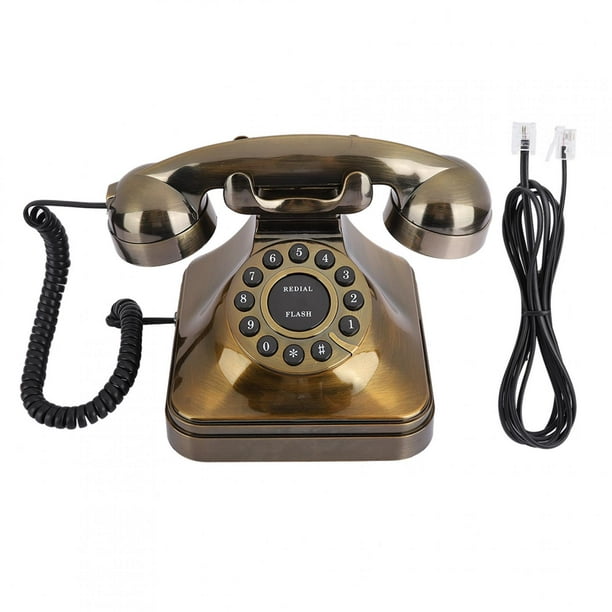 VGEBY Retro Old Fashioned Home and Office Telephone, Téléphone en bronze  Téléphone fixe vintage appelant de bureau Téléphones téléphoniques fixes  rétro pour téléphone fixe 