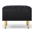 thumbnail image 4 of 78.7" Modular Sectional Sofa Couch L Shaped Velvet Upholstered Sofa Modern Couch with Deep Channel Tufting and Gold Metal Legs for Living Room Apartment Bedroom Office Dorm Studio, Black, 4 of 5