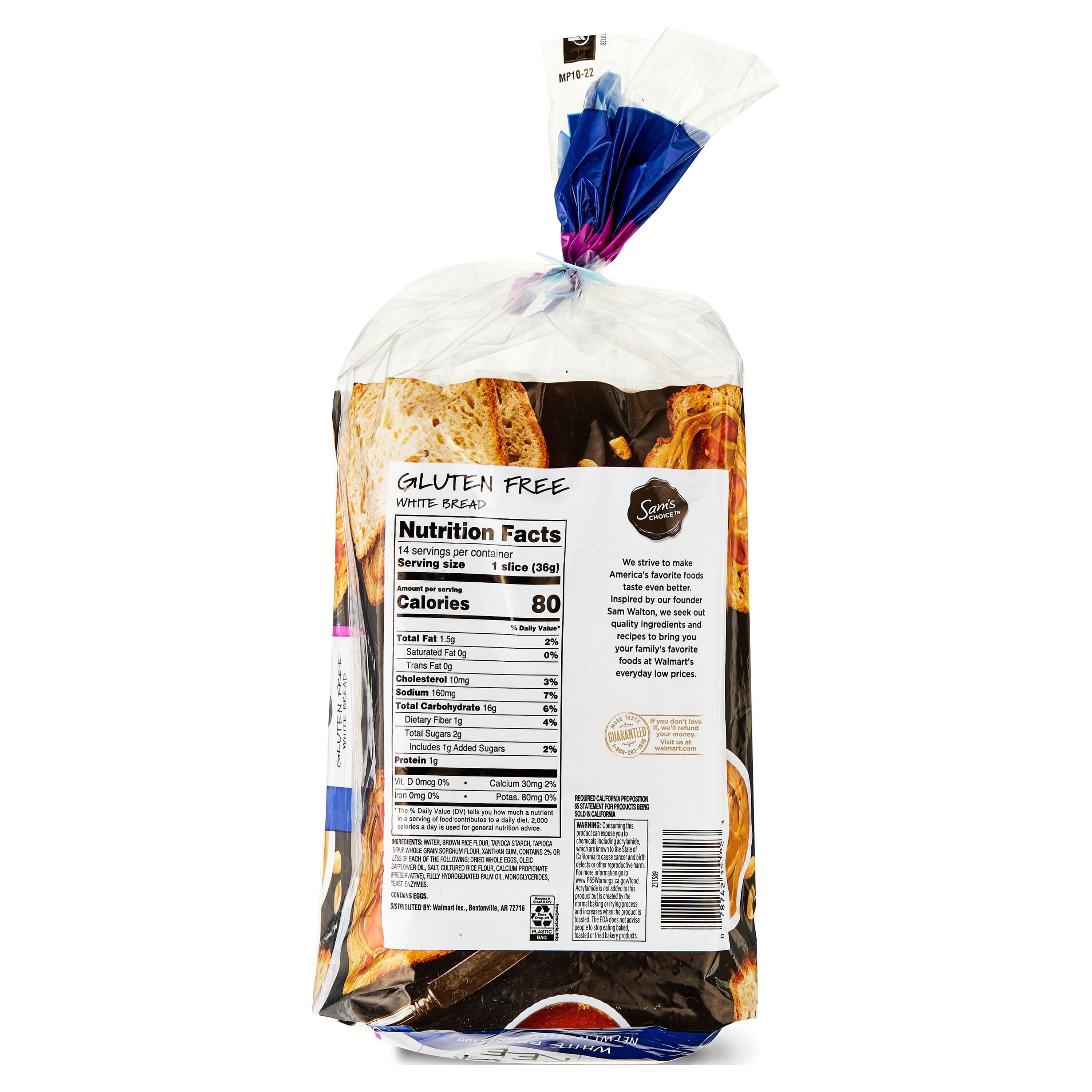 Sam's Choice Gluten-Free White Bread, 18 oz