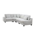 thumbnail image 3 of U_Style Stylish Modular Sofa Sectional with Polyester Upholstery with 4 Pillows, 1 Cup Holder with Free Combination for Living Room, 3 of 9