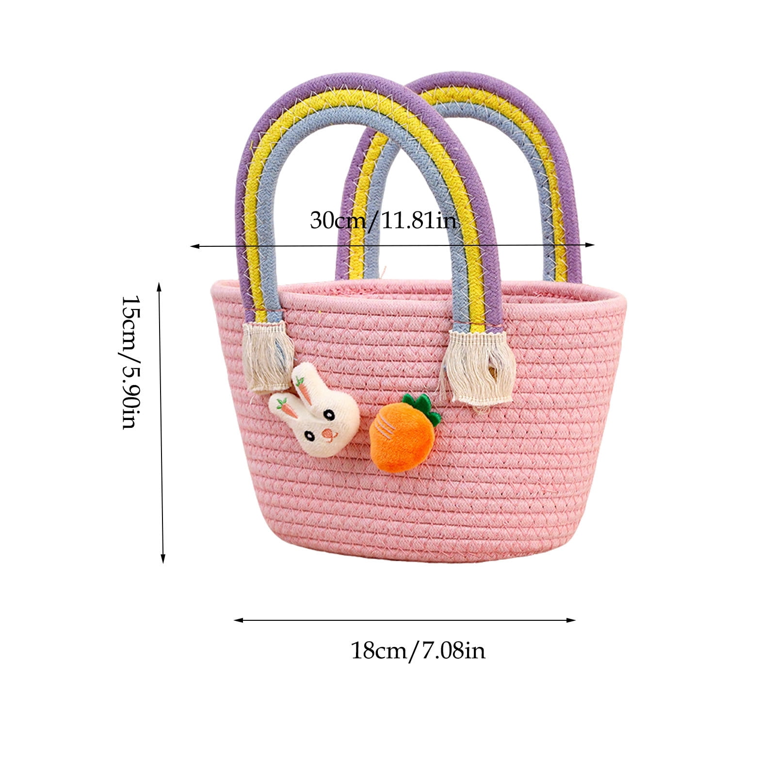 Lunxisen 4 Pcs Easter Bunny Party Decoration Storage Basket Candy Holder for Home Celebration Gift