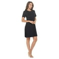 thumbnail image 3 of Women's Short Sleeve Midi T-Shirt Dress, Casual Loose Swing Tunic Dress, Summer 2024(Black 1X Plus Size), 3 of 6