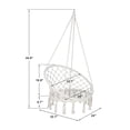 thumbnail image 2 of Hanging Chair Swing Chair, Bohemian Style Cotton Rope Mesh Hammock Chair with Tassels for Park, Garden, Balcony, Garden, Indoor, Outdoor, 2 of 5