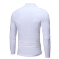 thumbnail image 3 of ZRGHAOYLQ Mens Mock Neck Thermal Undershirts Slim Fit Moisture Wicking Long Sleeve T Shirts Comfy Lightweight Solid Workout Tops for Men White L, 3 of 5