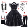 thumbnail image 5 of Disfraz negro de Halloween para niña, Vestido de Cosplay para eventos de carnaval, Vestido gótico de moda, ropa de fiesta de noche para niños, 3-12T, 5 of 5
