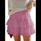 thumbnail image 1 of Falda Pantalón con Volantes y para Mujer, Estilo Casual, Cintura Alta, Color Violeta, Talla XXL, 1 of 8