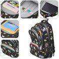thumbnail image 4 of Unicorn and Lightning Black Pattern Backpack for School, Cute School Bag with Adjustable Shoulder Straps and Padded Back, 16.9"x12.6"x5.9", 4 of 5