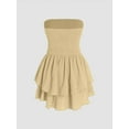 thumbnail image 2 of Strapless Textured Ruffle Mini Dress, 2 of 8