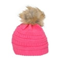 thumbnail image 2 of Gravity Threads Cable Knit Faux Fur Pom Pom Beanie Hat, New Cady Pik, 2 of 4