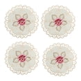thumbnail image 1 of 4pcs Round Embroidered Flower Dining Table Placemat Home Party Wedding Cover, 1 of 9
