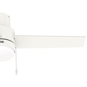 Hunter 52 inch Indoor Ceiling Fan with LED Light - White Modern Ceiling Fan with Pull Chain, For Bedroom or Living Room, Low Profile Mount, No Remote, 3 Blades - Brunner 51972, Matte White
