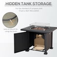 thumbnail image 4 of 32" Propane Gas Fire Pit Table, 50,000 BTU Square Patio Table with Fire Pit, Wind Guard, Lid, CSA Certified, Black, 4 of 7