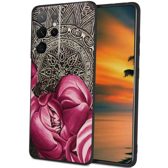 Compatible with Samsung Galaxy S22 Ultra Phone Case, Mandala-4 Case Men Women, Flexible Silicone Shockproof Case for Samsung Galaxy S22 Ultra