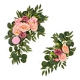 thumbnail image 2 of Arco de flores para boda, , vegetación rústica, decoración versátil, de puerta de pared de recepción, decoración de fondo de hojas Rosa, 2 of 8