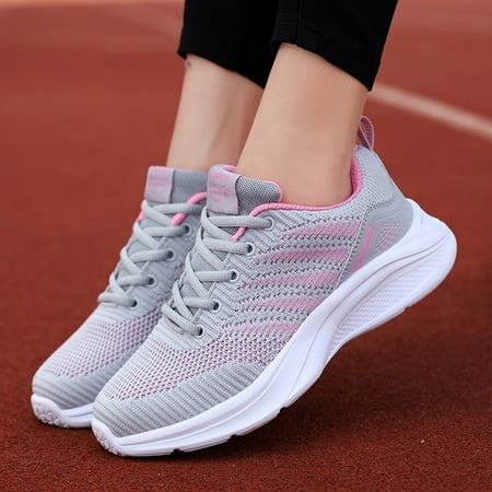 

HIBRO Fashion Women Outdoor Mesh Lace-Up Sports Shoes Runing Breathable Shoes Sneakers