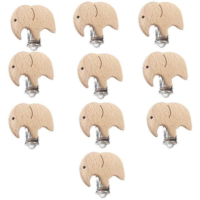 Clip para chupete de madera Natural de cartón, 10 Uds., Clip para chupete para bebé y niño Sincero Hogar
