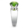 thumbnail image 4 of High polished (no plating) Stainless Steel Ring with Synthetic Synthetic Glass in Peridot for Women Peridot Stone Color Style TK52008 Size 10, 4 of 5