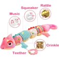 thumbnail image 2 of Ludolm Baby Toys  0-12 Months, Infant Baby Musical Stuffed Animal Toys, Soft Sensory Toys with Crinkle and Rattles, Tummy Time Toys for Newborn Boys Girls Gift, Pink Chameleon 23 Inch, 2 of 6