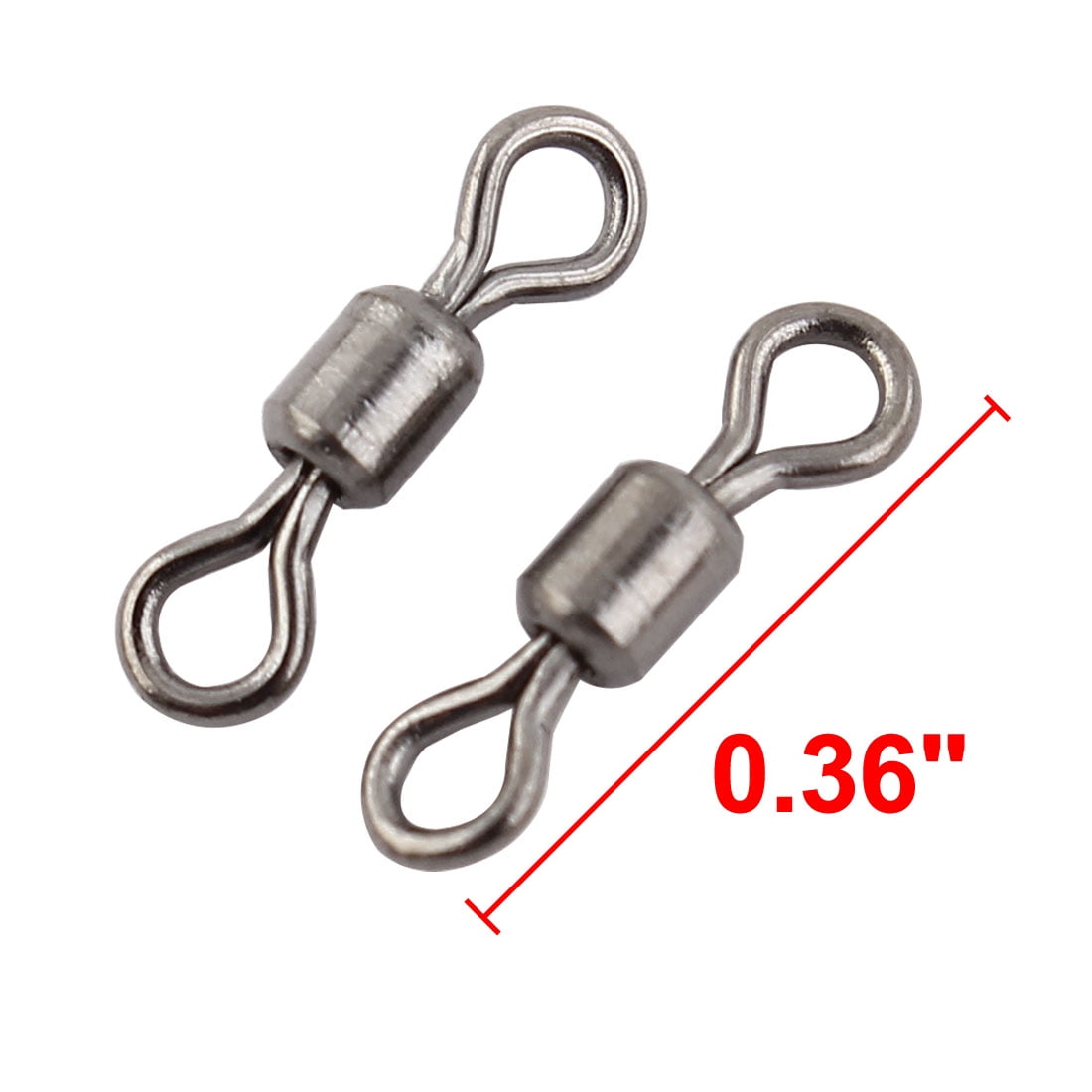 20 Pcs Gray Metal 8 Shaped Fishing Line to Hook Connectors 10