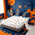 thumbnail image 3 of Homewish Happy Halloween Letter Print 7-Piece Twin Bedding,Pumpkin Lantern House Monogrammed B Bedding Comforter Set,Halloween Reversible, 3 of 8