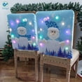thumbnail image 2 of Deago Christmas Chair Covers with LED Lights Cute Snowman Santa Claus Chair Slipcovers for Dining Room Xmas Home Party Decor, 2 of 9