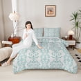thumbnail image 4 of Castle Fairy Bohemian Damask Queen Comforter Set,Traditional Flower Bedding Comforter Set, 4 of 8