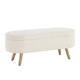 thumbnail image 6 of GZXS Flip-Top Entryway Upholstered Bench in Ivory Boucle, Modern Bedroom End-of-Bed Bench with Hidden Storage and Rubber Wood Legs, 42"L x 16.25"W x 17.75"H, 6 of 6