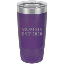 Mommy Established EST. 2020 Stainless Steel Engraved Insulated Tumbler 20 Oz Travel Coffee Mug, Purple