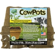 Dalen CowPots 3 In. W. x 3 In. L. Square Cow Manure Grow Pot (6-Pack) CP6-12