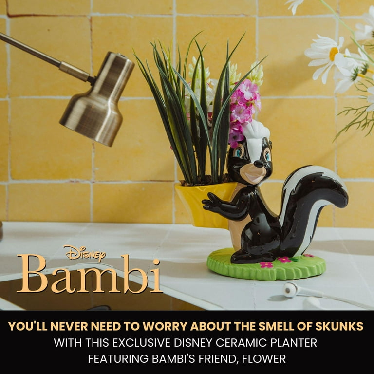 Disney Bambi Flower Skunk 6-Inch Ceramic Planter With Artificial