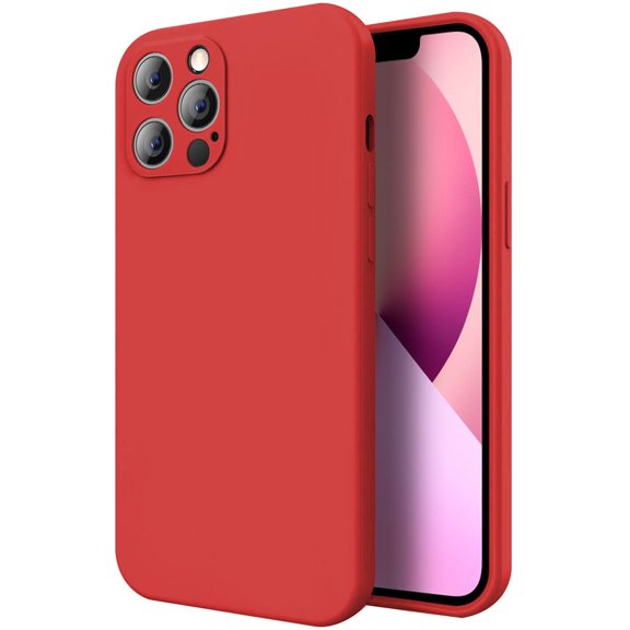 Ultra Slim Air Soft Case for Apple iPhone 13 Pro (Liquid Silicone Rubber Protective Cover) - Matte Pastel Red