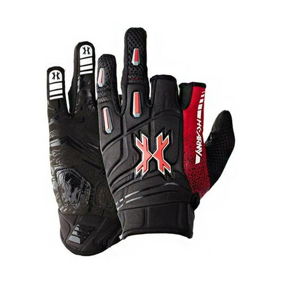 HK ARMY Pro Fingerless Padded Ventilated Paintball Gloves, Color: Lava, Size: XL