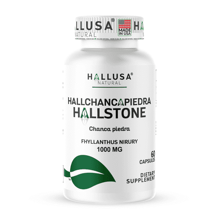 HALLUSA NATURAL Chanca Piedra Capsules 1000 mg - Stone Breaker, Kidney Cleanse, Urinary Tract Support & Gallbladder Supplement, Fhyllantus Nirury - 60 Count - Dietary Supplements
