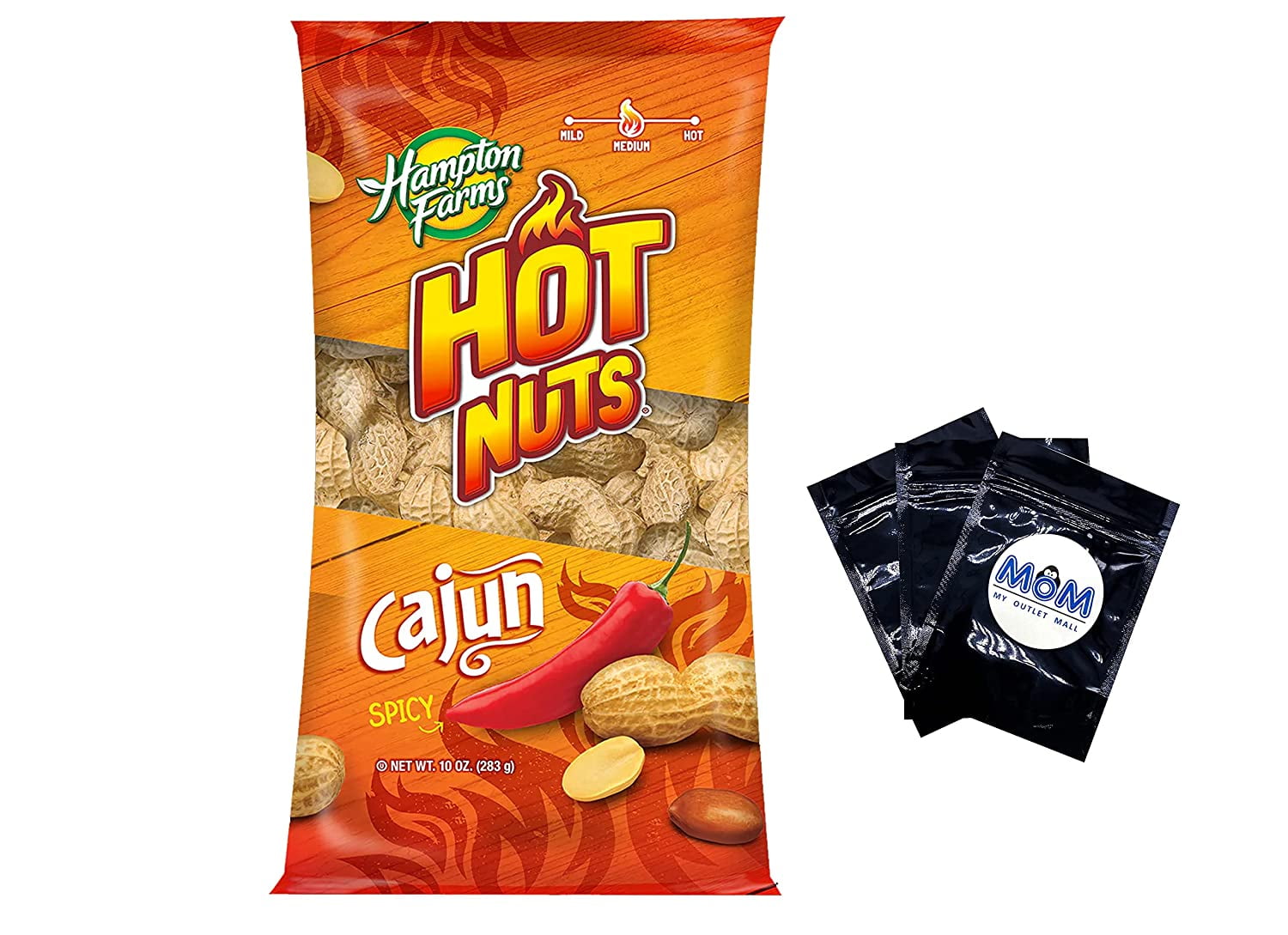 Spicy Peanuts in Shell Hot Nuts (1 Pack) 10oz Bag Hampton Farms