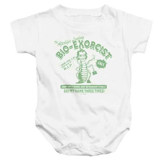 Beetlejuice Beetlejuice Bio Exorcist Unisex Infant Snap Suit for Baby, White, Large